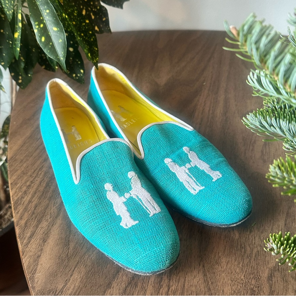 Hadleigh’s palm beach aqua blue loafers